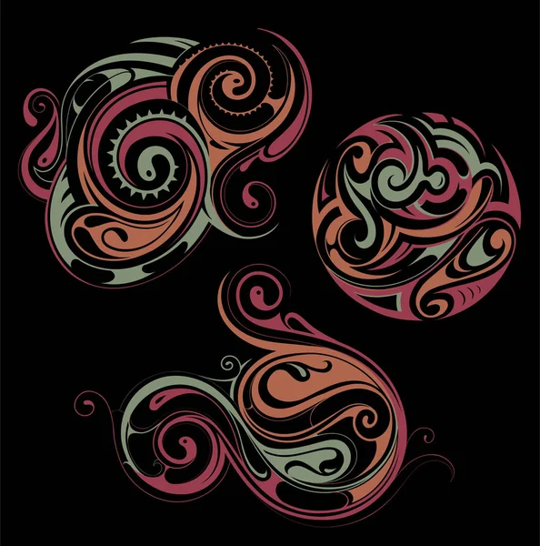 Maori style ornaments — Stock Vector