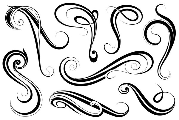 Calligraphic swirls set