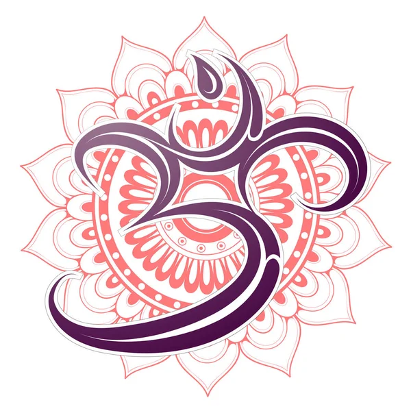 Symbole Om avec mandala — Image vectorielle