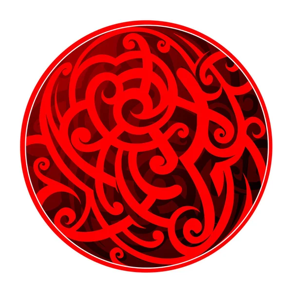 Maori style circle tattoo — Stock Vector