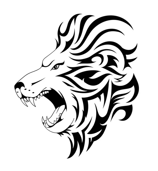 León tribal tatuaje diseño — Vector de stock