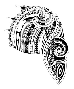Maori style sleeve tattoo template clipart