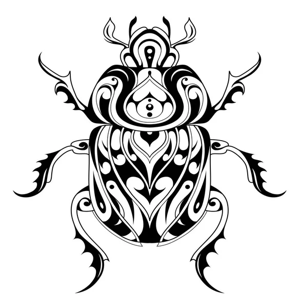Törzsi stílus bug tetoválás — Stock Vector