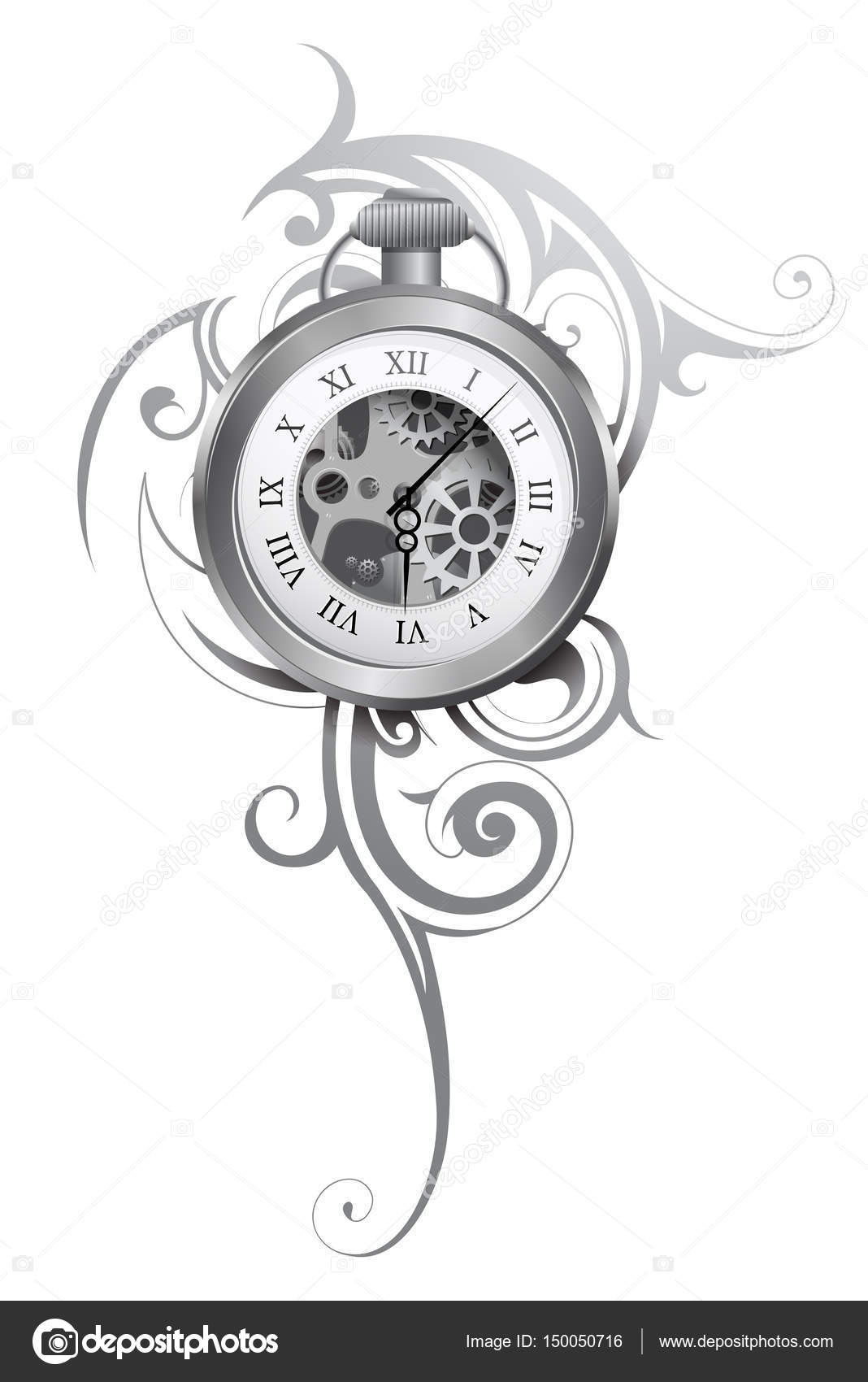 Alice In Wonderland Pocket Watch Tattoo