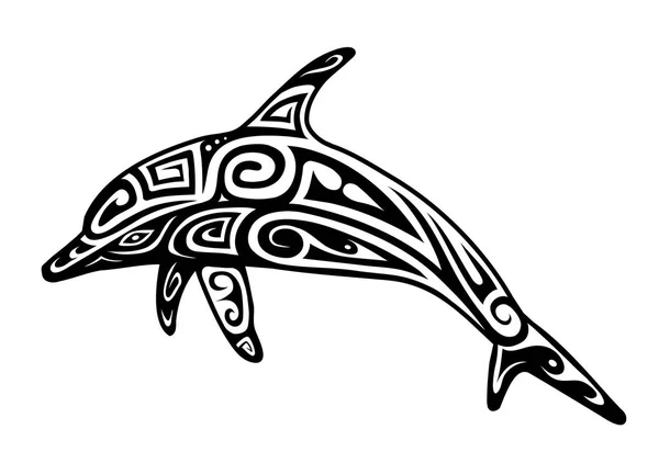 Delfín tatuaje forma — Vector de stock