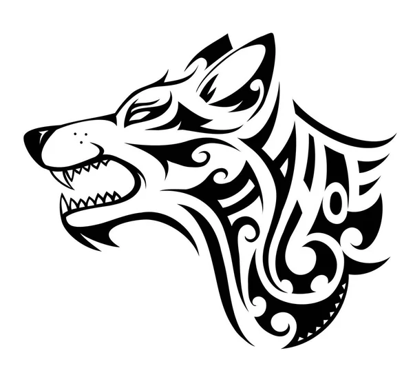 Forma de tatuaje lobo — Vector de stock