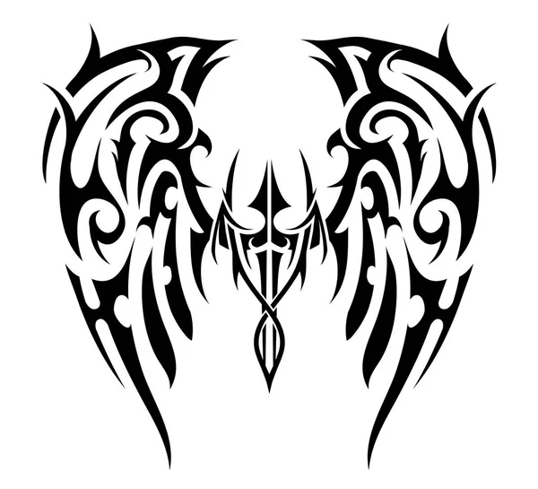 Vleugels tatoeage tribal art — Stockvector