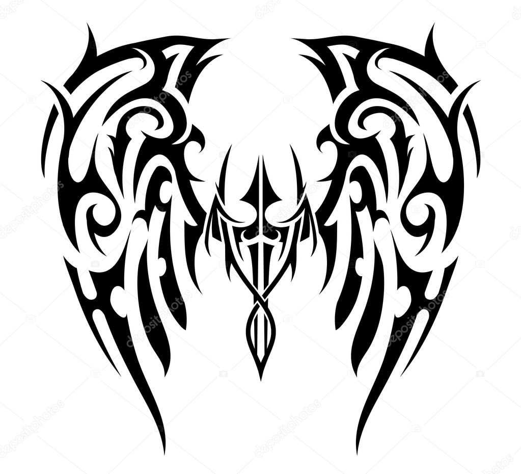  Ailes  de tatouage tribal  art  Image vectorielle akv lv 