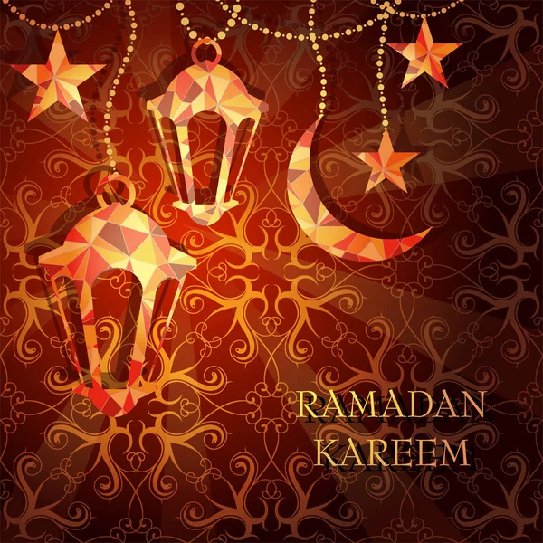 Design del biglietto di auguri Ramadan — Vettoriale Stock