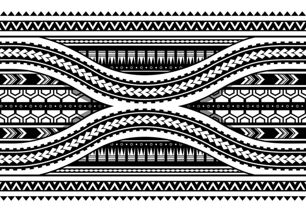 Brazalete estilo maorí adorno horizontal. Sin costuras — Vector de stock