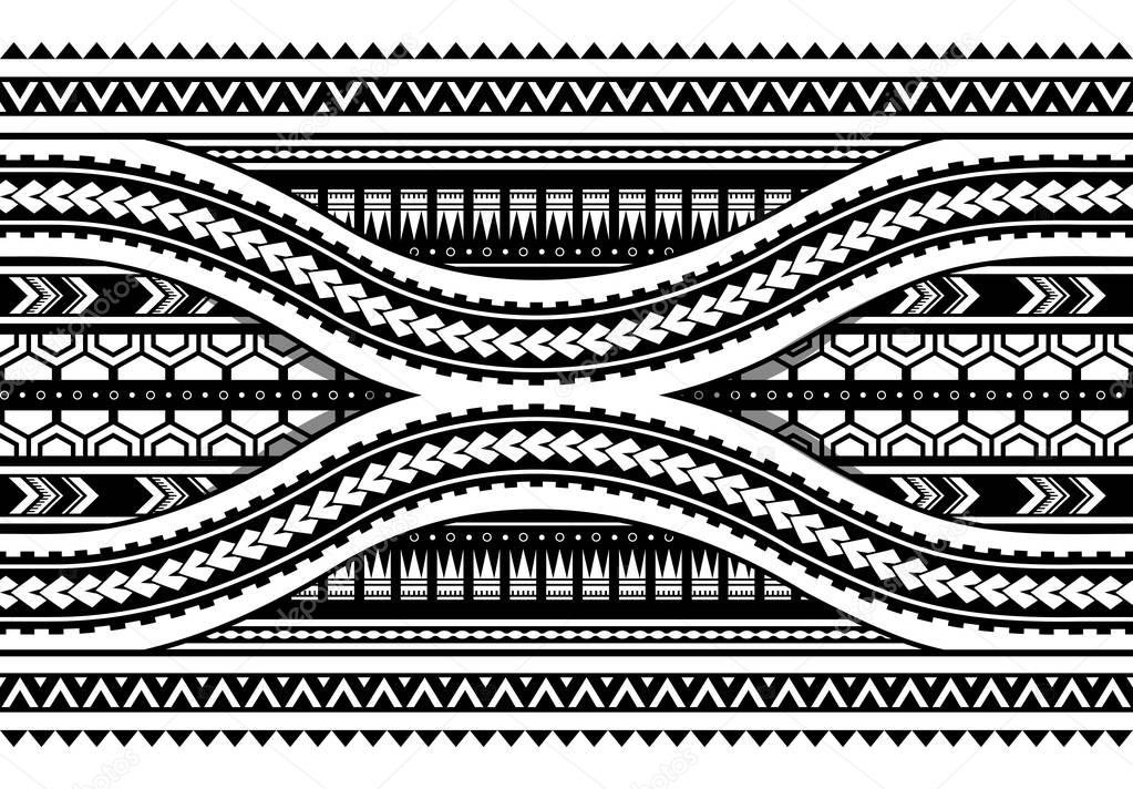Maori style armband horizontal ornament. Seamless