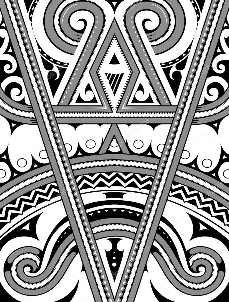 Polynesian ornament with ethnic elements