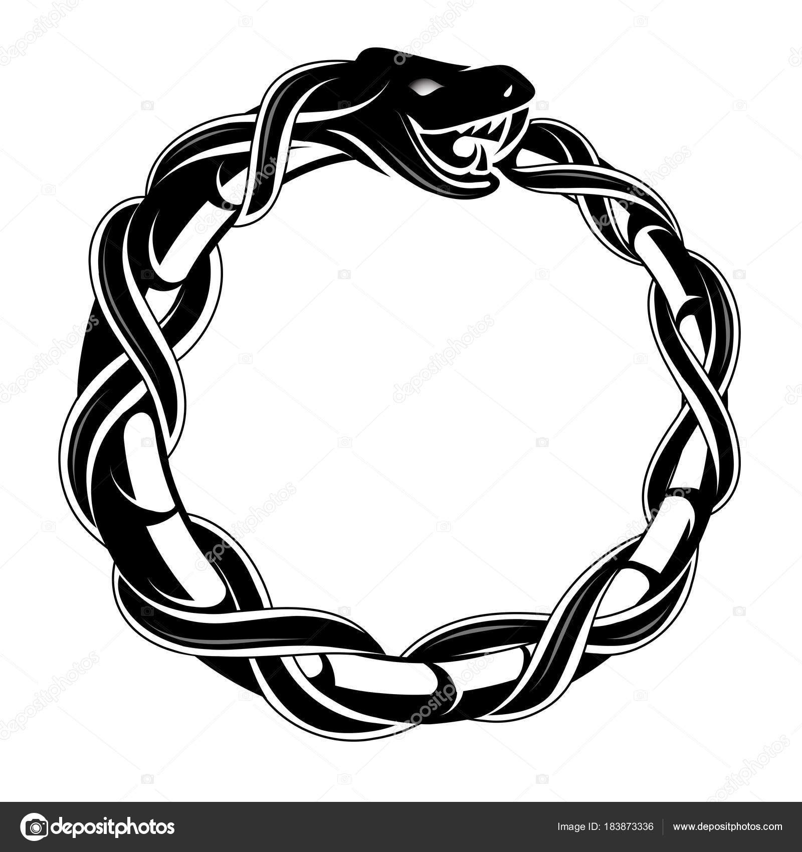 Ouroboros Concept Tattoo Shape Stock Vector Image By C Akv Lv