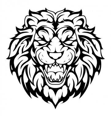 aslan baş tribal dövme