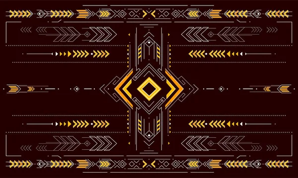 Ornamento geometrico con elementi etnici — Vettoriale Stock