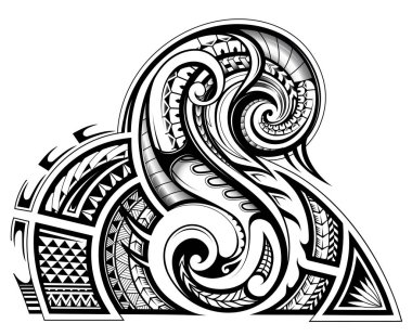 Omuz ve kol dövme tasarımı kabile sanatı tarzında