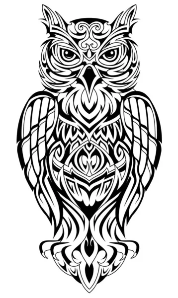 Conception de tatouage hibou — Image vectorielle