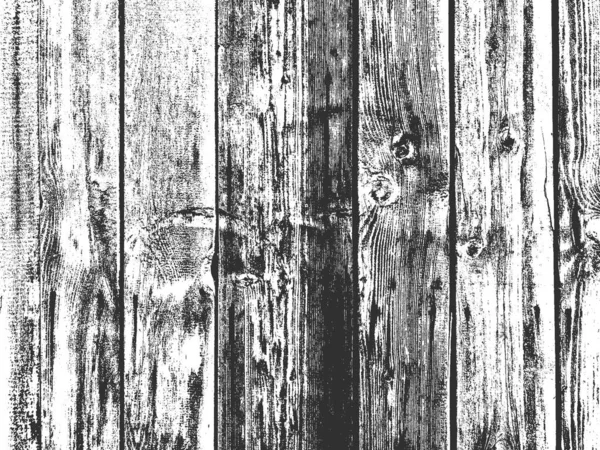 Perturbación textura de madera seca vieja. Fondo grunge blanco y negro. Ilustración vectorial — Vector de stock