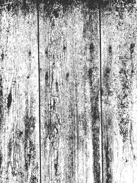 Distress old dry wooden texture. Black and white grunge background. Vector illustration — Stock Vector