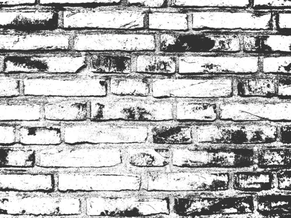 Sufrir textura de pared de ladrillo viejo. Fondo grunge blanco y negro. Ilustración vectorial . — Vector de stock