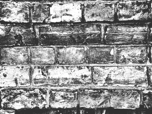 Détresse vieille texture de mur de brique. Fond grunge noir et blanc. Illustration vectorielle . — Image vectorielle