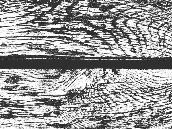 Distress vecchia struttura di legno asciutto. Sfondo grunge bianco e nero. Illustrazione vettoriale — Vettoriale Stock