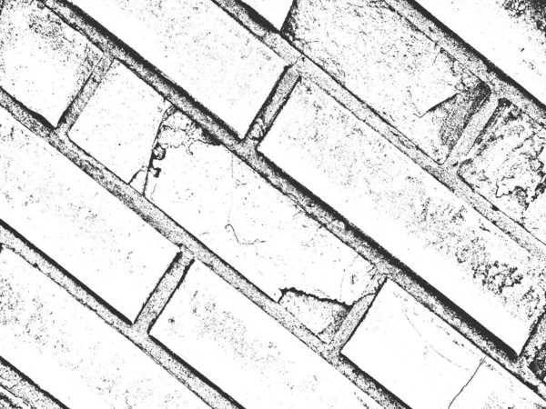 Not alten Ziegelmauerwerk Textur. Schwarz-weißer Grunge-Hintergrund. Vektorillustration. — Stockvektor