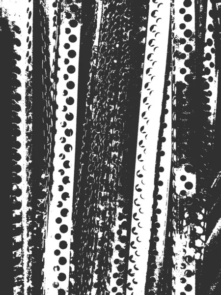 Distress old rusted peeled, scrathed vector texture with metal net, wire, cage, crossed stripes. Black and white grunge background. — 스톡 벡터