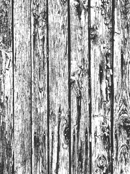 Stará, suchá dřevěná textura. Černé a bílé grungeové pozadí. Vektorová ilustrace — Stockový vektor