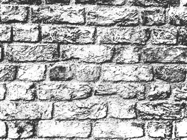 Sufrir textura de pared de ladrillo viejo. Fondo grunge blanco y negro. Ilustración vectorial . — Archivo Imágenes Vectoriales