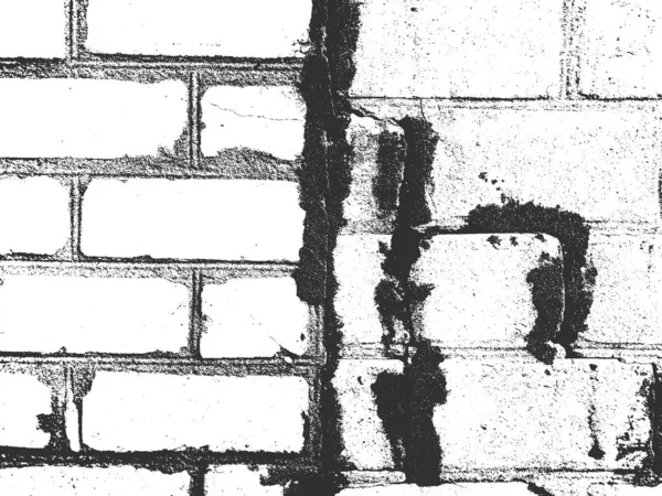 Sıkıntı eski tuğla duvar dokusu. Siyah ve beyaz grunge arka plan. Vektör çizimi. — Stok Vektör