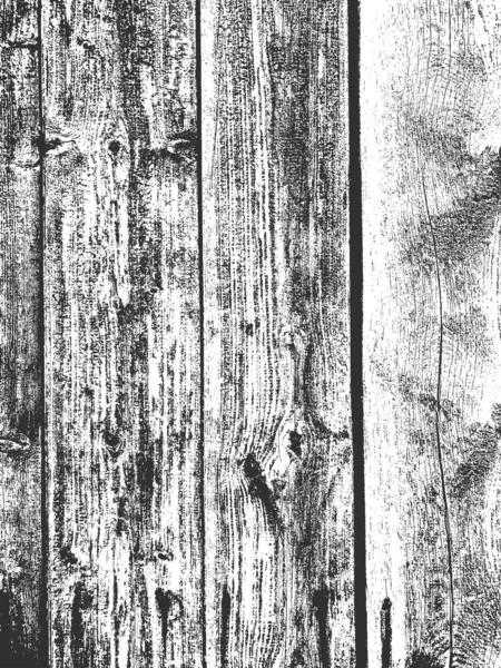 Distress old dry wooden texture. Black and white grunge background. Vector illustration — Stock Vector