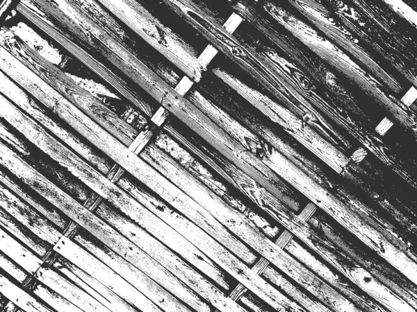 苦痛古い乾燥した木製の質感。黒と白のグランジの背景。ベクトルイラスト — ストックベクタ