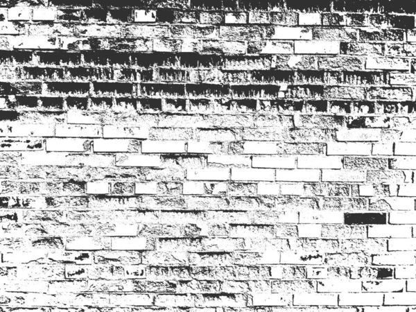 Sufrir textura de pared de ladrillo viejo. Fondo grunge blanco y negro. Ilustración vectorial . — Vector de stock