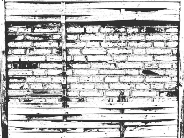 Жорстокість старої цегляної текстури стін. Чорно-білий гранжевий фон. Векторні ілюстрації . — стоковий вектор