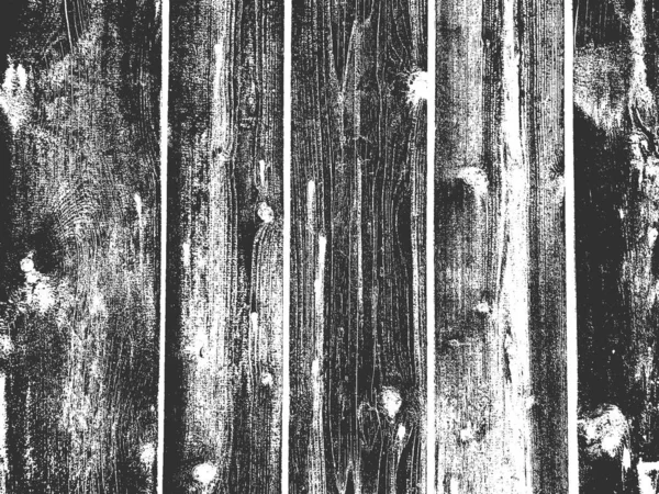 Distress old dry wooden texture. Black and white grunge background. Vector illustration — Stock Vector