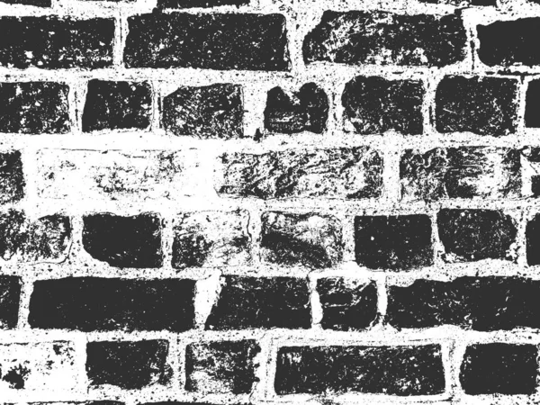 Sufrir textura de pared de ladrillo viejo. Fondo grunge blanco y negro. Ilustración vectorial . — Vector de stock