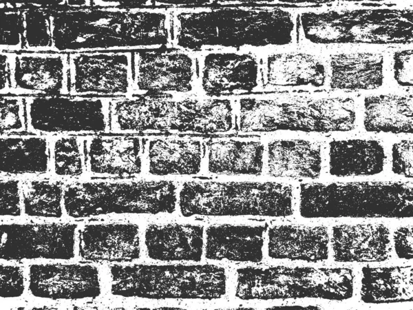 Cierpienie starej cegły ściany tekstury. Czarno-białe tło grunge. Ilustracja wektorowa. — Wektor stockowy