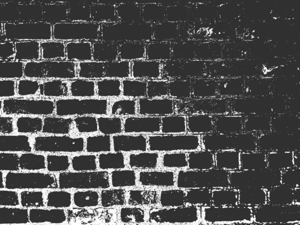 Sıkıntı eski tuğla duvar dokusu. Siyah ve beyaz grunge arka plan. Vektör çizimi.