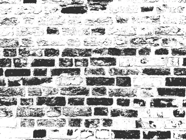 Sufrir textura de pared de ladrillo viejo. Fondo grunge blanco y negro. Ilustración vectorial . — Vector de stock