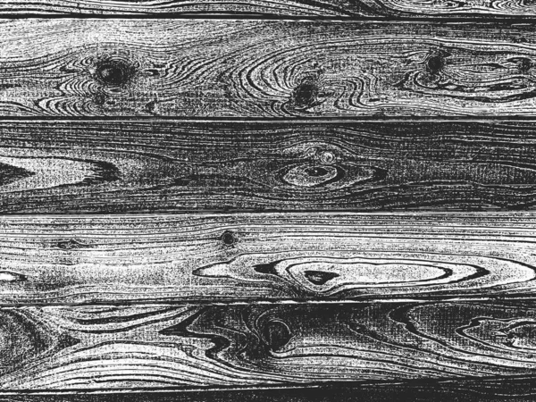 Distress wooden planks texture. Black and white grunge background. — Stock Vector