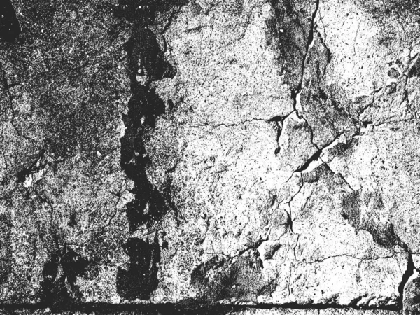 Distúrbio velho rachado textura vetor de concreto. Ilustração EPS8. Preto e branco fundo grunge . — Vetor de Stock