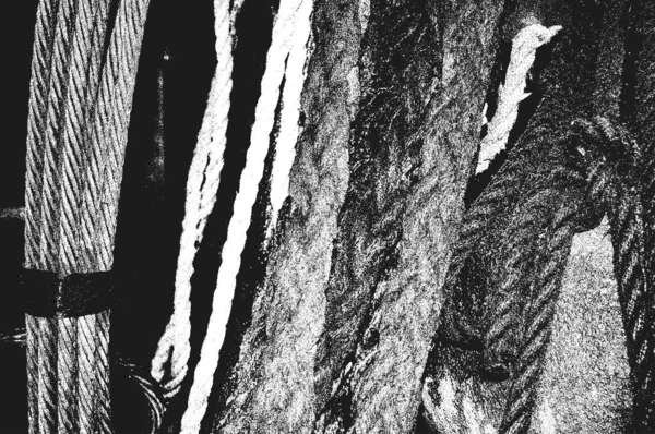 Distress Grunge Struttura Vettoriale Corda Vimini Sfondo Bianco Nero Illustrazione — Vettoriale Stock