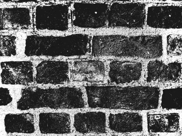 Stress Oude Bakstenen Muur Textuur Zwart Wit Grunge Achtergrond Eps8 — Stockvector