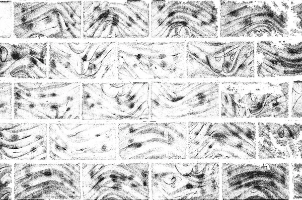 Alten Ziegelwand Textur Schwarz Weißer Grunge Hintergrund Eps8 Vektorabbildung — Stockvektor