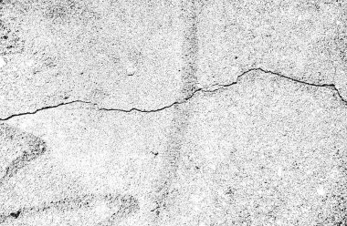 Çatlamış beton vektör dokusu sıkıntısı. EPS8 illüstrasyonu. Siyah ve beyaz grunge arka planı. Taş, asfalt, alçı, mermer.
