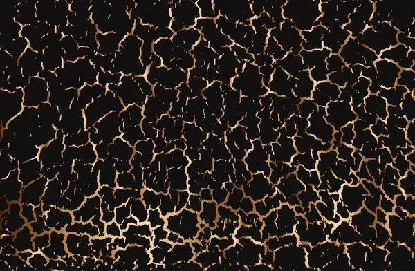 Золотой Венецианской Штукатурки Бедствия Текстуры Фона Трещины Пробелы Оригинальное Оформление — стоковый вектор