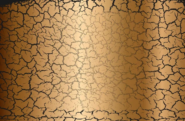 金色的威尼斯面团遇险背景纹理 裂缝和缝隙设计的原始装饰 — 图库矢量图片
