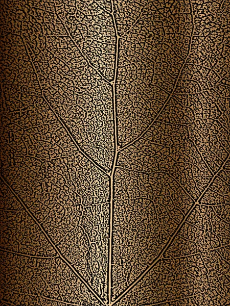 Distress Baum Blätter Blatt Textur Auf Goldenem Hintergrund Schwarz Weißer — Stockvektor