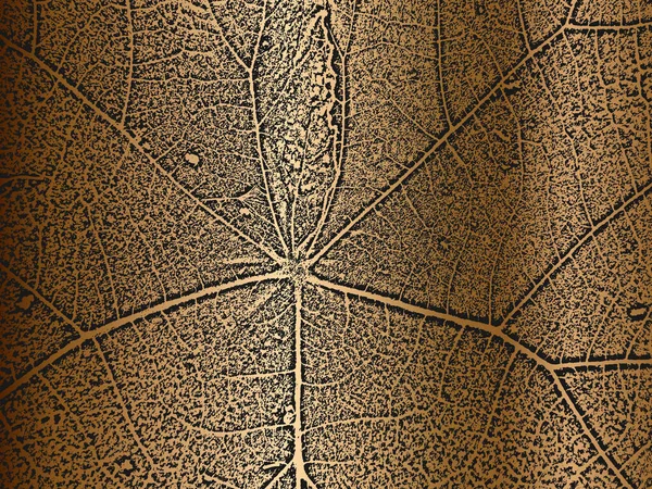 Distress Tree Leaves Leaflet Texture Golden Background Black White Grunge — Stock Vector